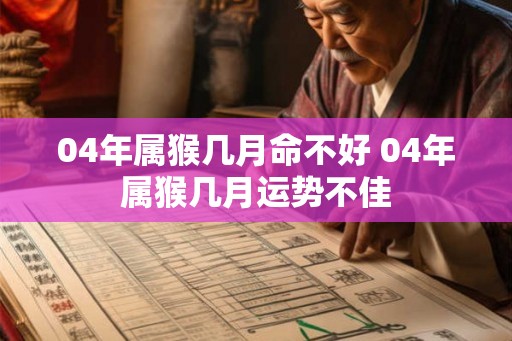04年属猴几月命不好 04年属猴几月运势不佳