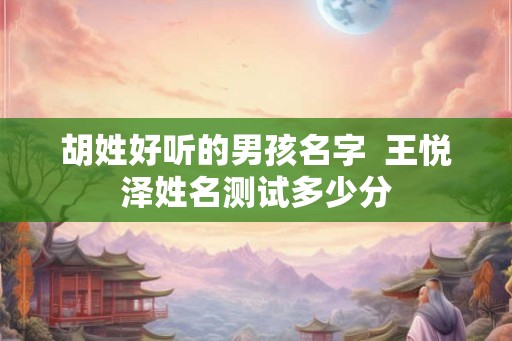 胡姓好听的男孩名字  王悦泽姓名测试多少分