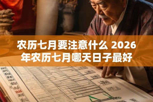 农历七月要注意什么 2026年农历七月哪天日子最好 农历七月要注意什么 2026年农历七月哪天日子最好
