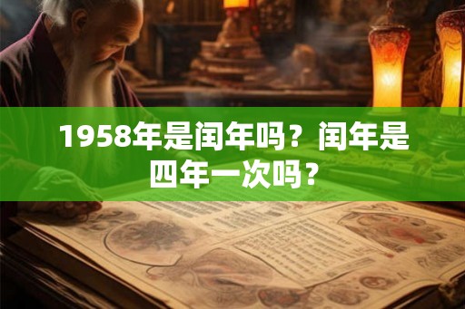 1958年是闰年吗?闰年是四年一次吗? 1958年是闰年吗?闰年是四年一次吗?