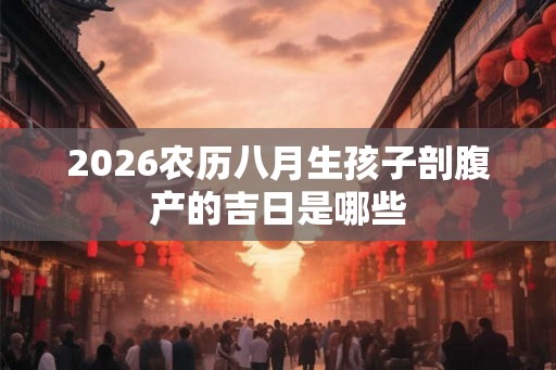 2026农历八月生孩子剖腹产的吉日是哪些