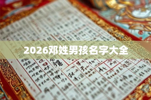 2026邓姓男孩名字大全