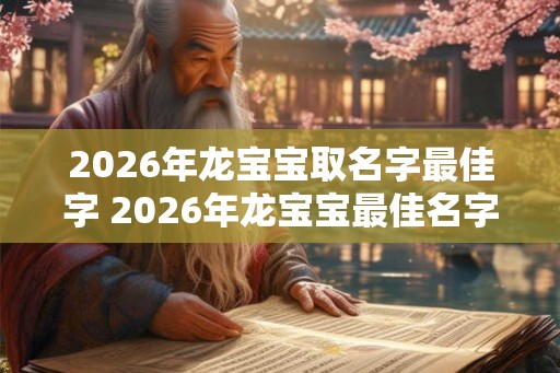 2026年龙宝宝取名字最佳字 2026年龙宝宝最佳名字
