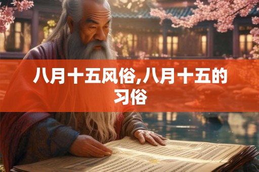 八月十五风俗,八月十五的习俗