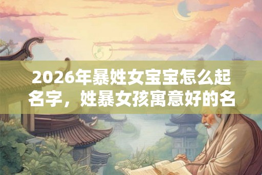 2026年暴姓女宝宝怎么起名字，姓暴女孩寓意好的名字