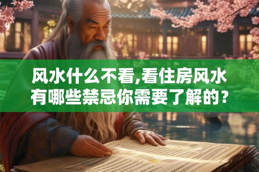 风水什么不看,看住房风水有哪些禁忌你需要了解的？
