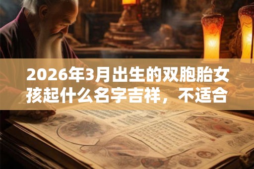 2026年3月出生的双胞胎女孩起什么名字吉祥,不适合用哪些字。 2026年3月出生的双胞胎女孩起什么名字吉祥,不适合用哪些字。