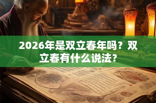 2026年是双立春年吗？双立春有什么说法？