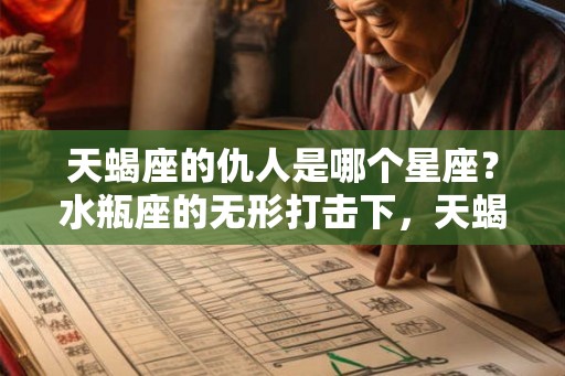 天蝎座的仇人是哪个星座？水瓶座的无形打击下，天蝎座如何报复？