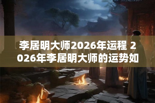 李居明大师2026年运程 2026年李居明大师的运势如何 李居明大师2026年运程 2026年李居明大师的运势如何