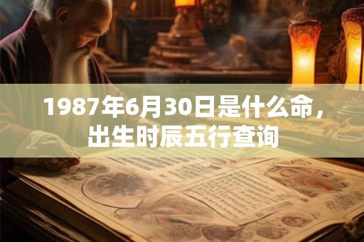 1987年6月30日是什么命，出生时辰五行查询