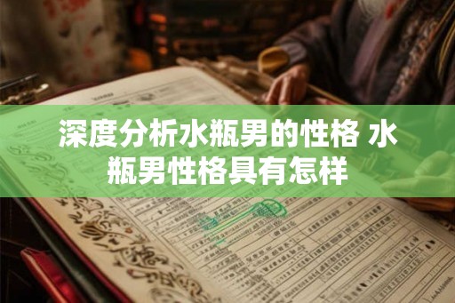 深度分析水瓶男的性格 水瓶男性格具有怎样 深度分析水瓶男的性格 水瓶男性格具有怎样