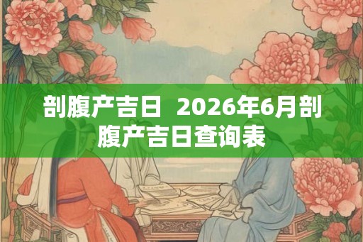 剖腹产吉日  2026年6月剖腹产吉日查询表