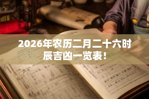 2026年农历二月二十六时辰吉凶一览表! 2026年农历二月二十六时辰吉凶一览表!