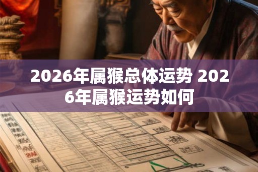2026年属猴总体运势 2026年属猴运势如何