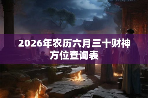 2026年农历六月三十财神方位查询表