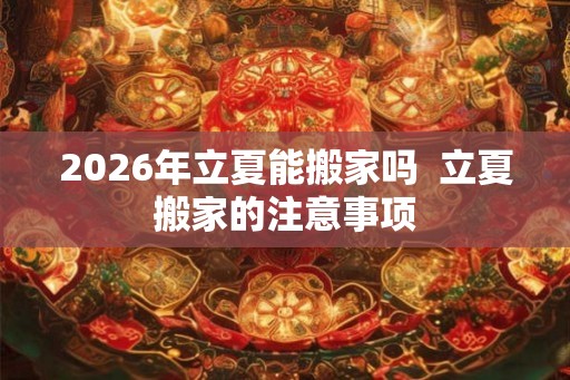 2026年立夏能搬家吗  立夏搬家的注意事项