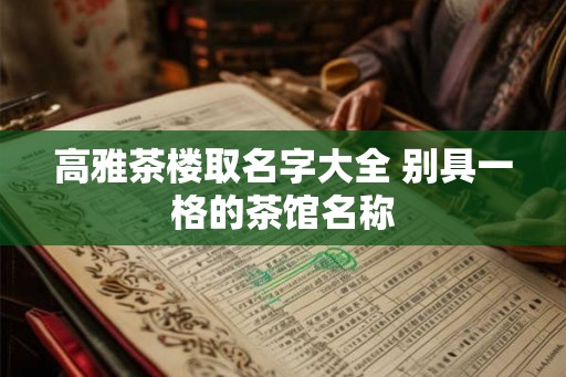 高雅茶楼取名字大全 别具一格的茶馆名称
