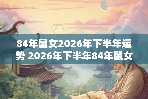 84年鼠女2026年下半年运势 2026年下半年84年鼠女运势如何