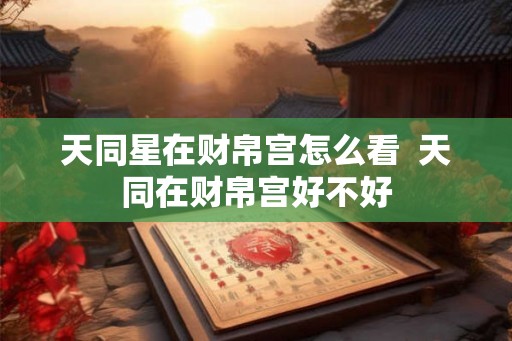 天同星在财帛宫怎么看  天同在财帛宫好不好