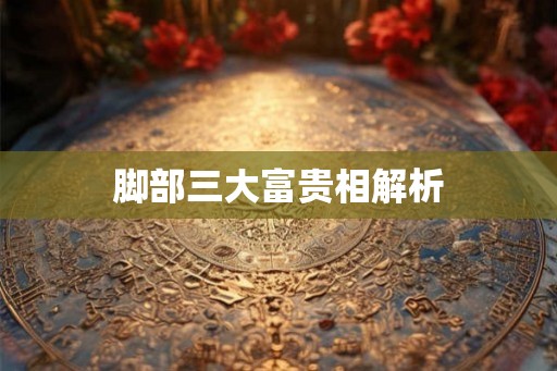 脚部三大富贵相解析
