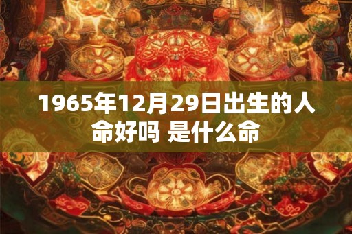 1965年12月29日出生的人命好吗 是什么命