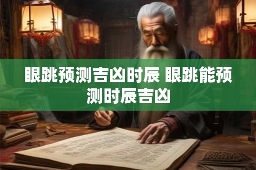 眼跳预测吉凶时辰 眼跳能预测时辰吉凶 眼跳预测吉凶时辰 眼跳能预测时辰吉凶