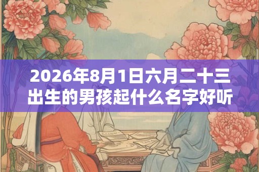 2026年8月1日六月二十三出生的男孩起什么名字好听 2026年8月1日六月二十三出生的男孩起什么名字好听