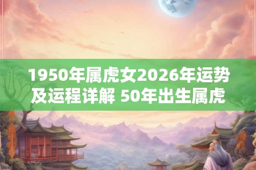 1950年属虎女2026年运势及运程详解 50年出生属虎人2026全年每月运势女性