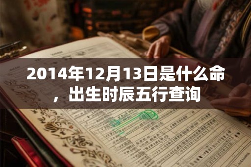 2014年12月13日是什么命，出生时辰五行查询