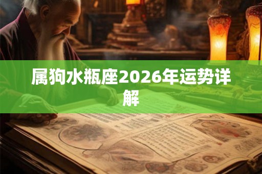属狗水瓶座2026年运势详解
