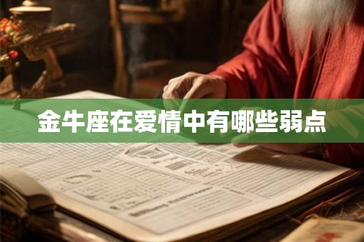金牛座在爱情中有哪些弱点