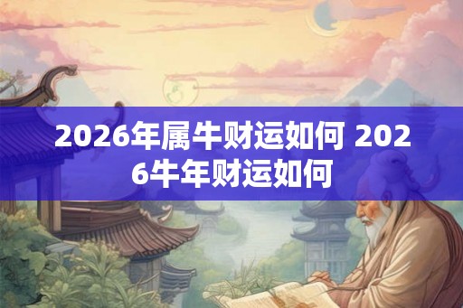 2026年属牛财运如何 2026牛年财运如何