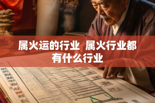 属火运的行业  属火行业都有什么行业