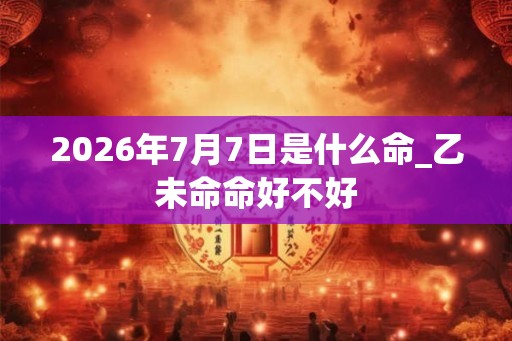 2026年7月7日是什么命_乙未命命好不好 2026年7月7日是什么命_乙未命命好不好