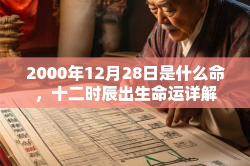 2000年12月28日是什么命，十二时辰出生命运详解