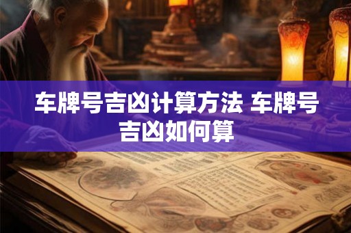 车牌号吉凶计算方法 车牌号吉凶如何算