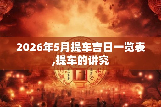 2026年5月提车吉日一览表,提车的讲究