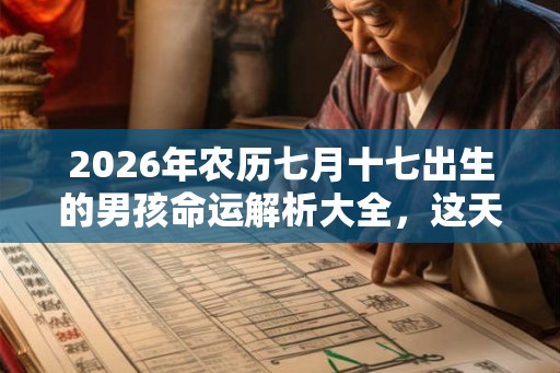 2026年农历七月十七出生的男孩命运解析大全,这天出生好吗? 2026年农历七月十七出生的男孩命运解析大全,这天出生好吗?