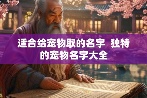 适合给宠物取的名字  独特的宠物名字大全