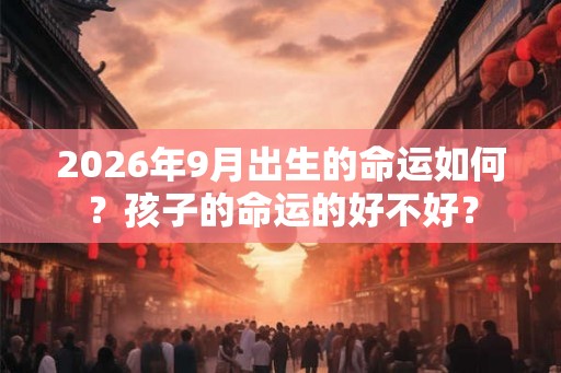 2026年9月出生的命运如何？孩子的命运的好不好？
