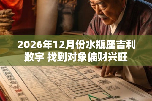 2026年12月份水瓶座吉利数字 找到对象偏财兴旺