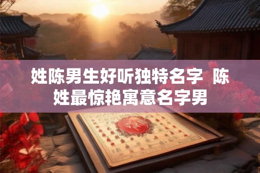 姓陈男生好听独特名字 陈姓最惊艳寓意名字男 姓陈男生好听独特名字 陈姓最惊艳寓意名字男