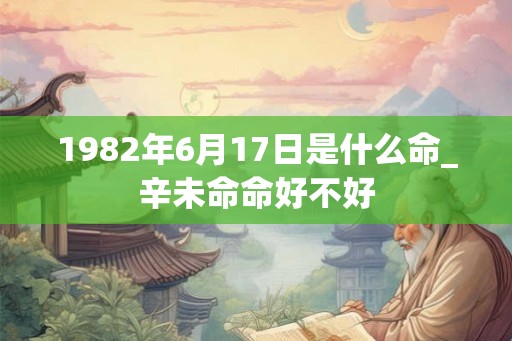 1982年6月17日是什么命_辛未命命好不好