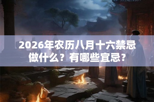 2026年农历八月十六禁忌做什么?有哪些宜忌? 2026年农历八月十六禁忌做什么?有哪些宜忌?