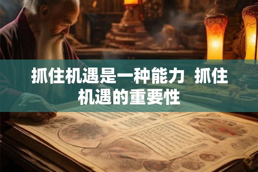 抓住机遇是一种能力 抓住机遇的重要性 抓住机遇是一种能力 抓住机遇的重要性