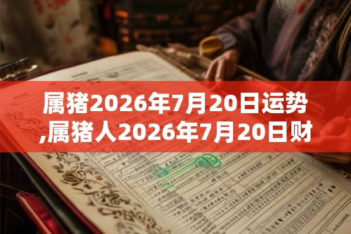 属猪2026年7月20日运势,属猪人2026年7月20日财运,生肖猪2026年7月20日运势