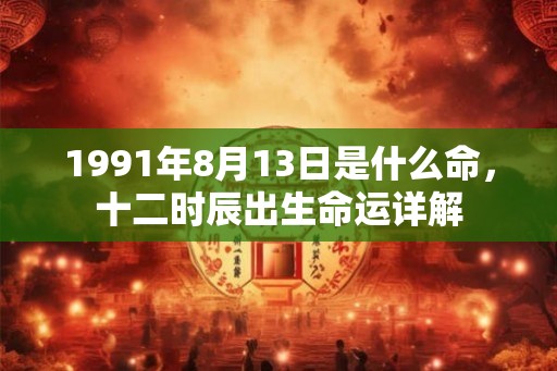 1991年8月13日是什么命，十二时辰出生命运详解