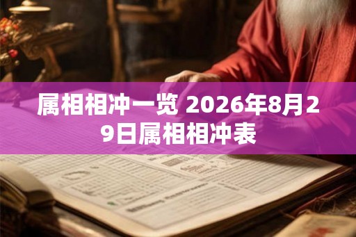 属相相冲一览 2026年8月29日属相相冲表