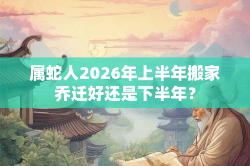 属蛇人2026年上半年搬家乔迁好还是下半年？